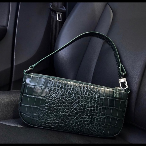 COPY - By Far Dark Green Croc Leather Rachel Bag - Picture 2 of 5